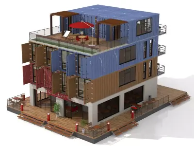 Container Residential Apartment Building 3D model