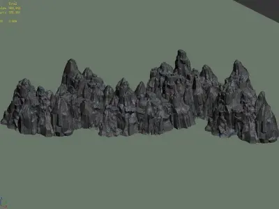 3D illustration - Cliff Stones 03 3D model