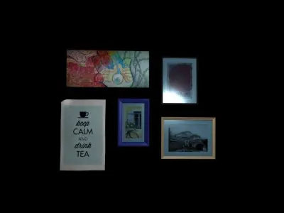 Picture frames and paintings - wall setup 3D model
