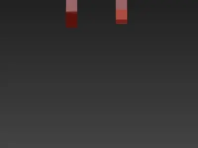 RECTANGULAR wooden shelf with two sticks Free 3D model