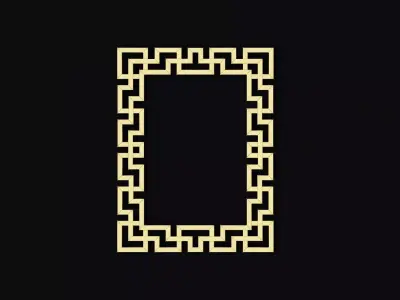 mirror golden frame 3D model