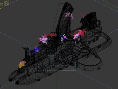 High temperature melting - object debris 07 3D model