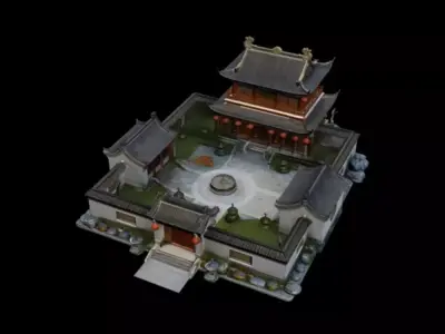  quadrangle courtyard 3D model