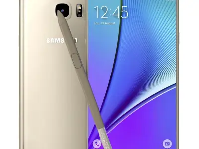 Samsung Galaxy Note 5 Gold Platinum 3D model