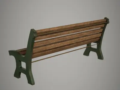 Park Bench Cast Iron Low-poly 3D model