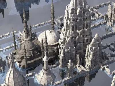 Muslim Crusades Stronghold City architecture Kit bash  3D model