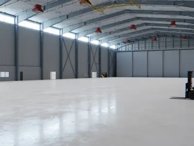 Airplane Hangar Interior 5 Low-poly 3D model