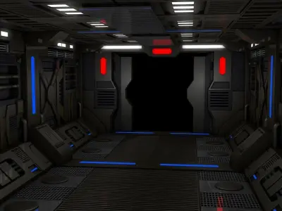 Sci Fi Corridor  3D model 34