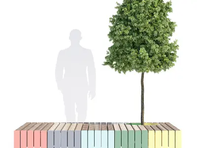 Stripes bench 3D model