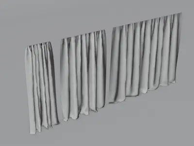 Curtains Low-poly 3D model 3