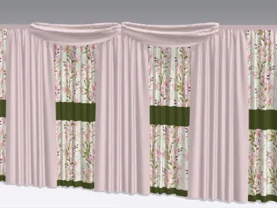 Curtain Low-poly 3D model