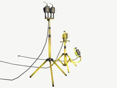 Halogen Work Lights Low-poly 3D model