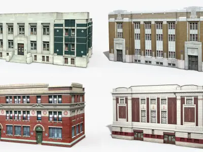 Apartment Building and Townhouse - 100 Models Collection 