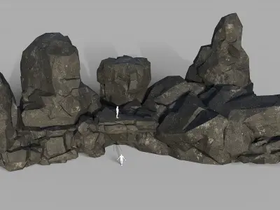 Mountain cliff Rocks - 3D Models PBR Pack 08 Low-poly 3D model