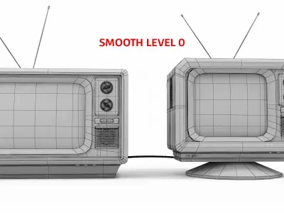 old tv retro television 3d model  3D model