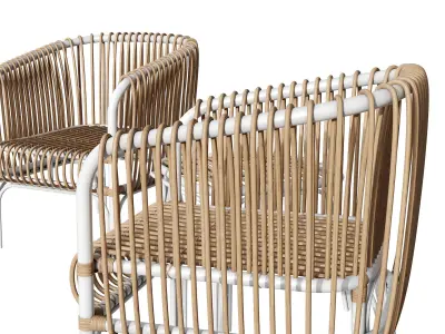 Rattan outdoor set  3D model