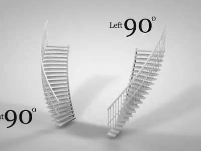 Spiral Stairs Low-poly 3D model