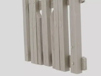 Fantasy Medieval Wooden Barricade for 3D print Low-poly 3D model