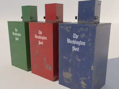 Newspaper Boxes Post box New York City Low-poly 3D model