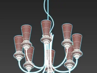 evoluce-rammo-sle112403-08 chandelier with clear glass shades 3D model