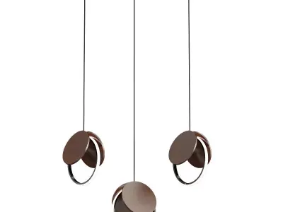 rest-more pendant light with three circles hanging from it 3D model