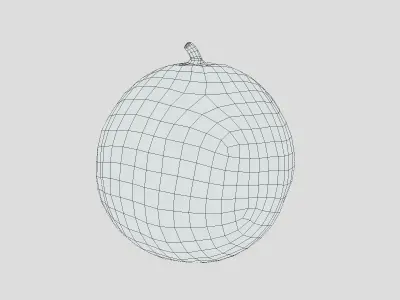 Melon Fruit Low Poly 3D model