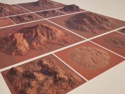 Paria valley mountain pack  Low-poly 3D model
