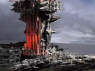 Dark cyberpunk Slum city extended 2  3D model