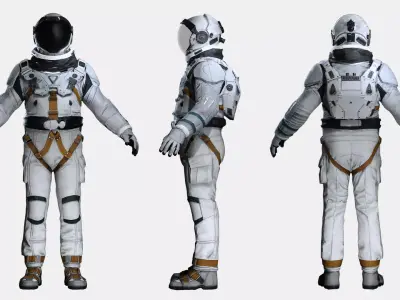 Futuristic Cosmonaut Uniform - High Quality Space Armor Low-poly 3D model