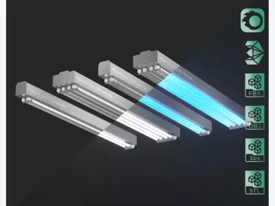 Disinfection Fluorescent  Germicidal UV Lamps  3D model