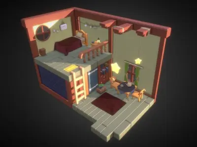 Cozy Bedroom 3D model