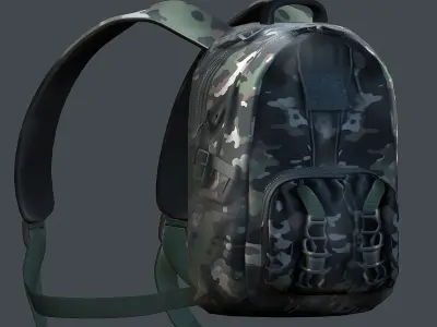 Backpack Camping Generic military human bag storqge baggage Low-poly 3D model