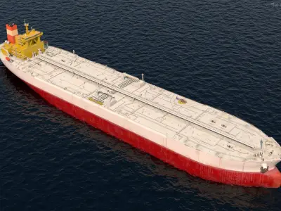  Cargo Oil Supertanker with Helicopter 