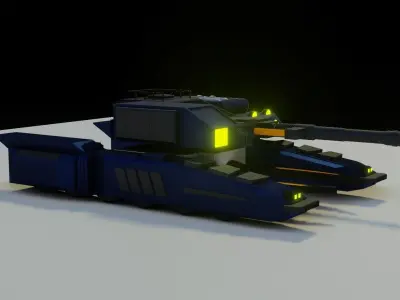 Sci Fi  Tank Low-poly 3D model