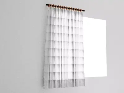 Curtain hanging on wall Low-poly 3D model