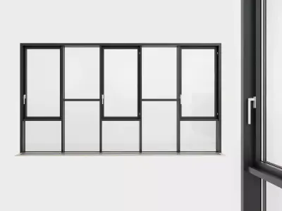 Panoramic glazing Stained glass 79 Low-poly 3D model