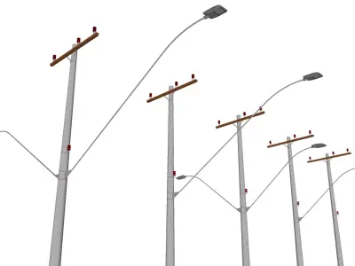 Concrete Lamp Post - Light Pole - Street Light - Group 14 3D model