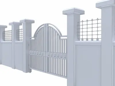 Garden Wall - PBR Low-poly 3D model