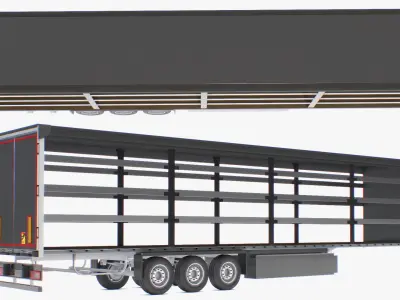  Curtain Trailer Without Canvas Black 