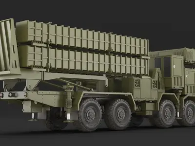  Self Propelled Air Defense Missile System Rigged for Maya 