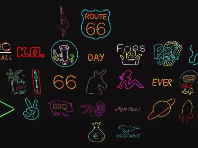 Ultimate Neon Sign Pack 2 Low-poly 3D model