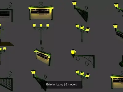 Exterior Lamp 3D Model Pack