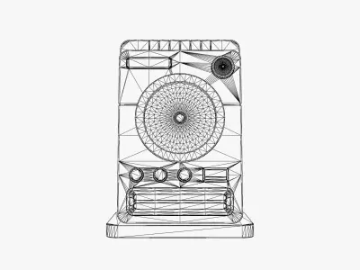 Retro Scifi Radar Device Low-poly 3D model