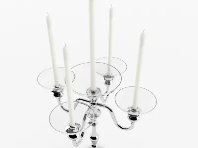 Five Branched Candle Holder 3D model