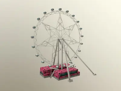 Melbourne Star Observation Wheel lowpoly Low-poly 3D model