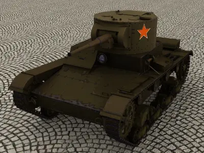 T26 tank with textures 3D model