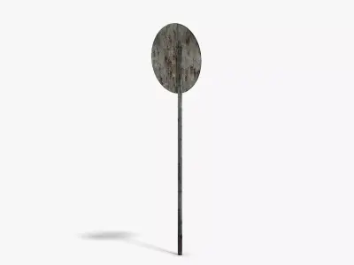 Damaged No Stopping Sign Low-poly 3D model