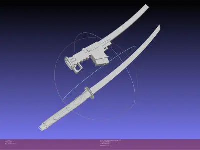 Metal Gear Rising Jetstream Sam Sword And Sheath Assembly 3D print model