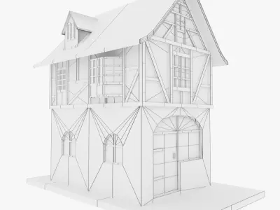 Medieval Building  Townhouse Low-poly 3D model