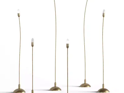 ZAVA MINI Brass Floor Lamp 3D model